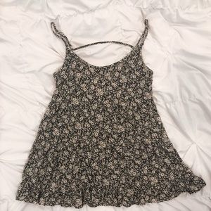 Brandy Melville b&w flower ruffle sundress